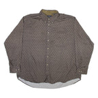 TRADER BAY Mens Shirt Brown Crazy Pattern Long Sleeve 2XL