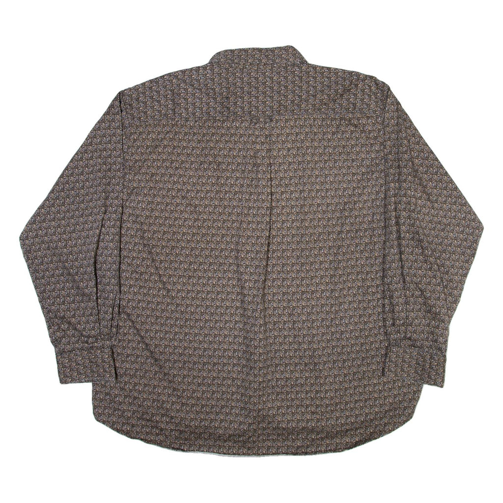 TRADER BAY Mens Shirt Brown Crazy Pattern Long Sleeve 2XL