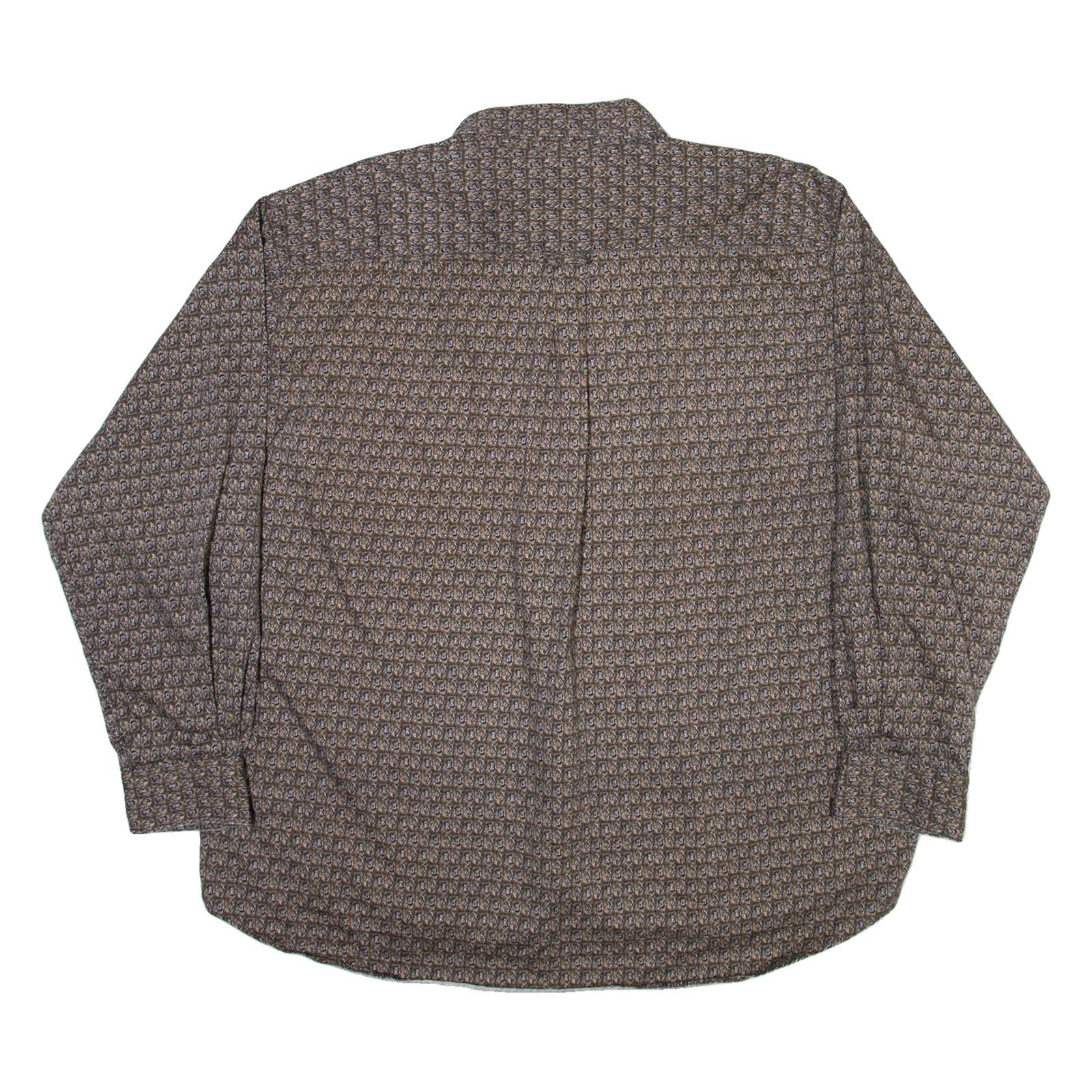 TRADER BAY Mens Shirt Brown Crazy Pattern Long Sleeve 2XL