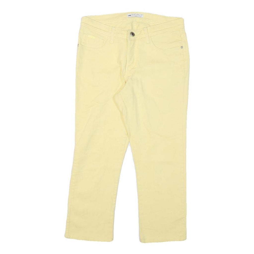 LEE Womens Regular Fit Yellow Cotton Blend Denim Jeans W30 L29 Zip Pocket
