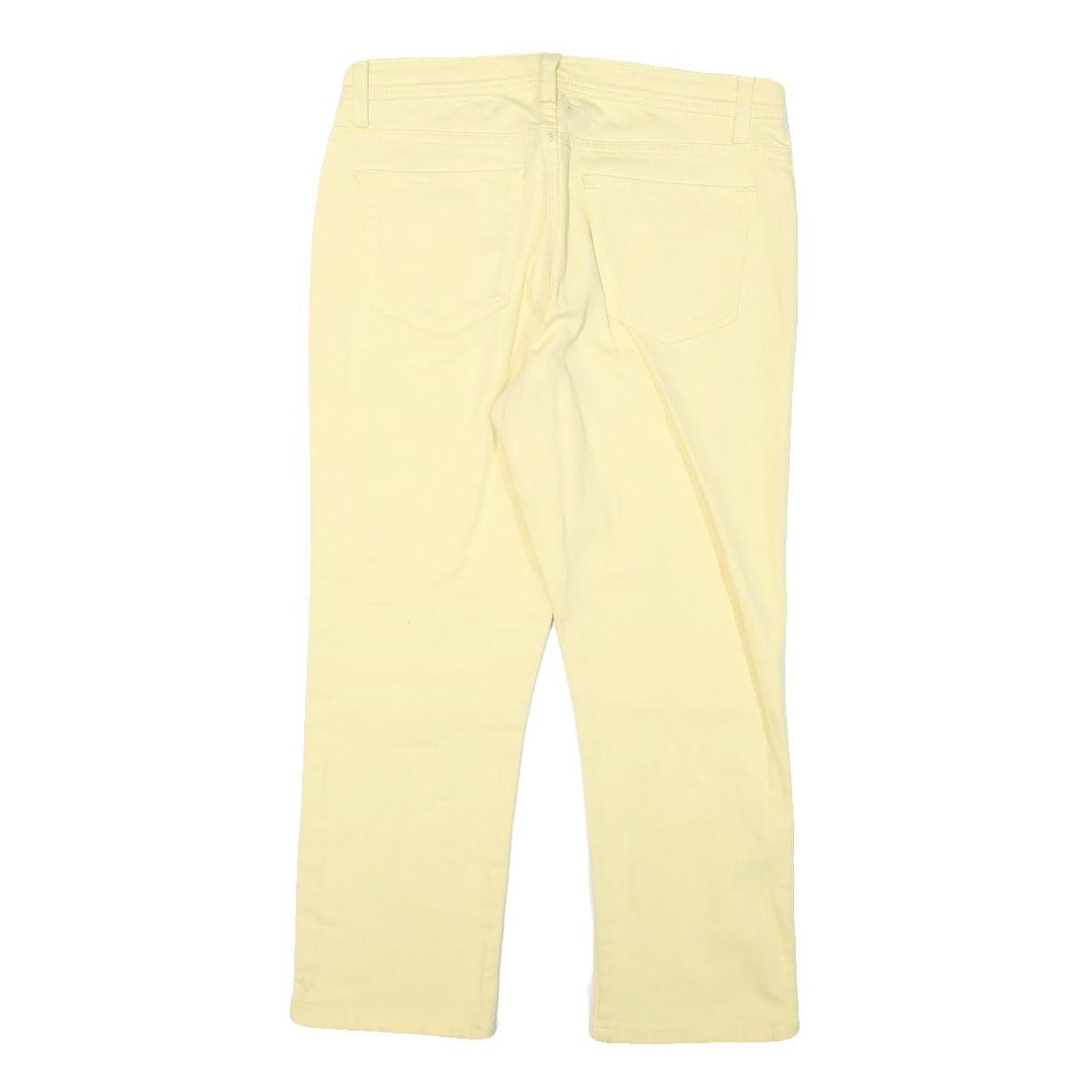 LEE Womens Regular Fit Yellow Cotton Blend Denim Jeans W30 L29 Zip Pocket