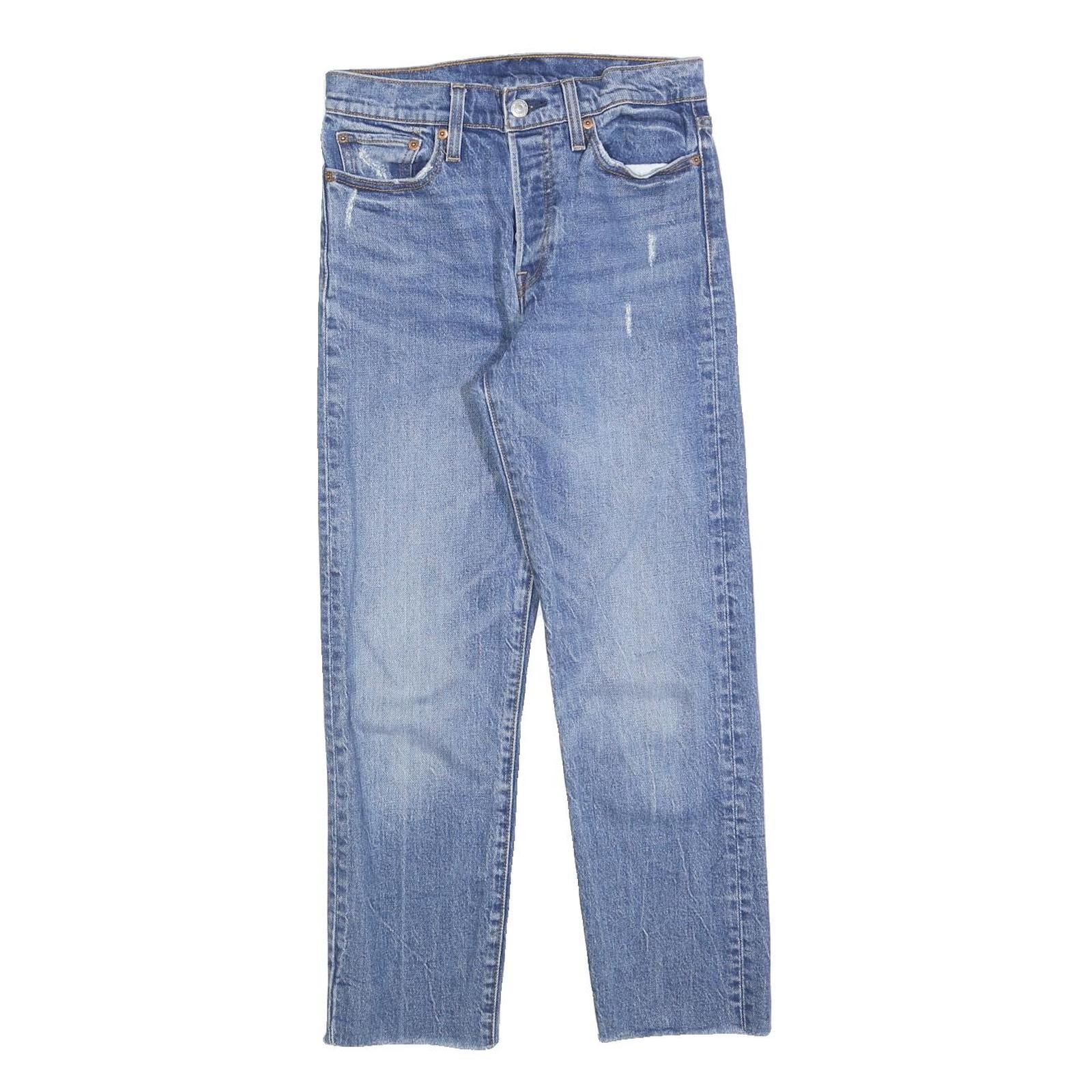 LEVI'S Womens Blue Regular Straight Denim Light W27 L27 Button Fly Jeans