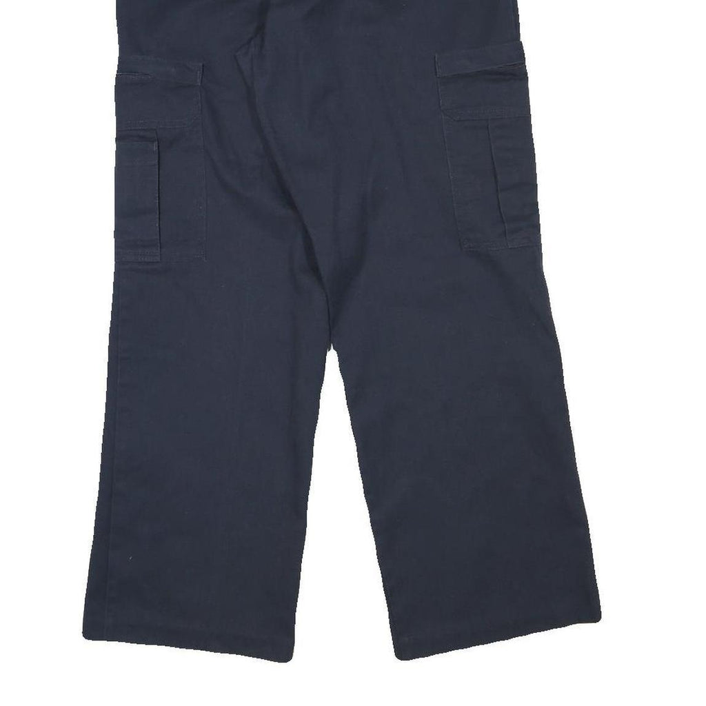 DICKIES Mens Cotton Blend Navy Regular Straight Cargo Trousers W30 L29 Workwear