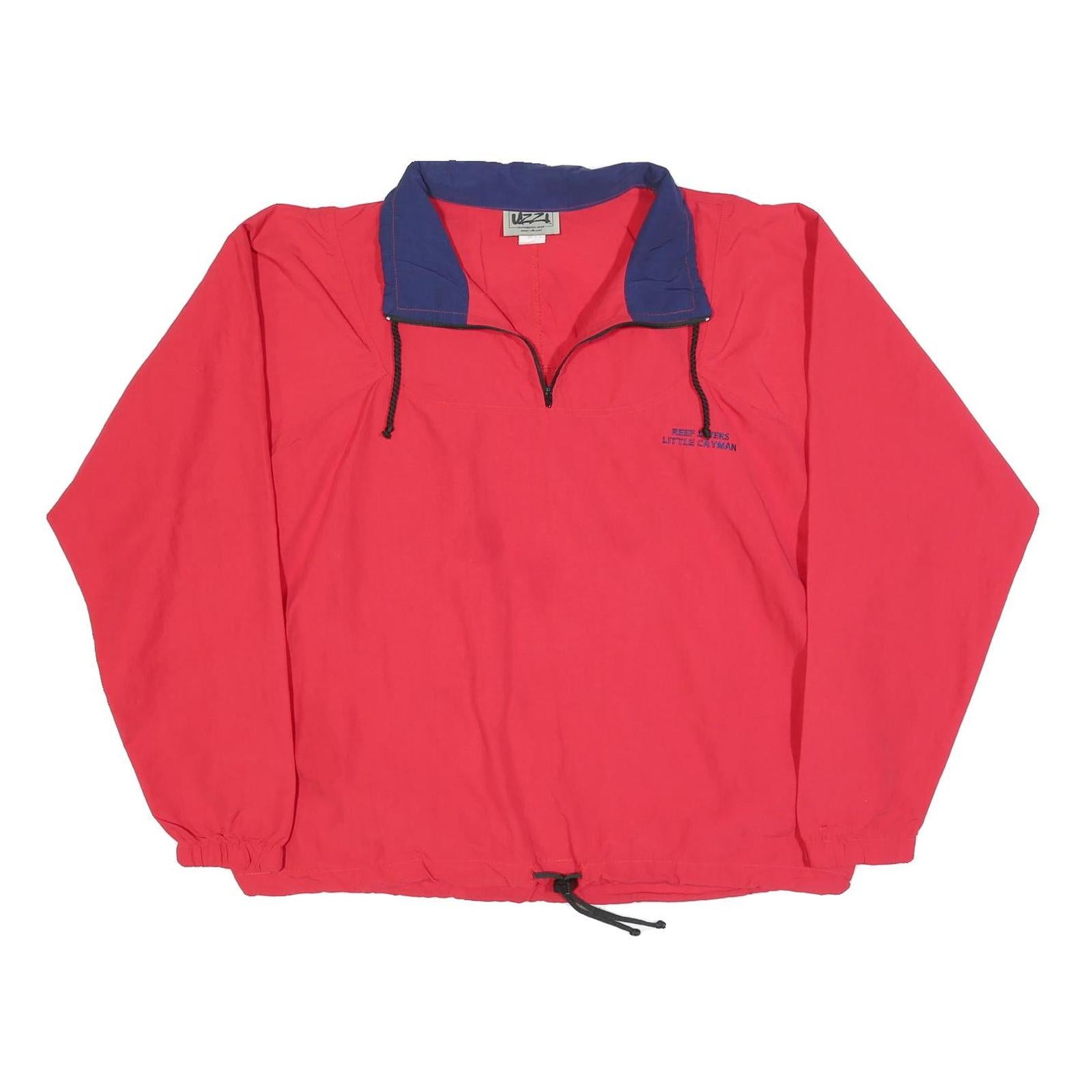 UZZI Mens Red & Navy Zip Jacket M Polyester Blend Plain Sporty Outdoor