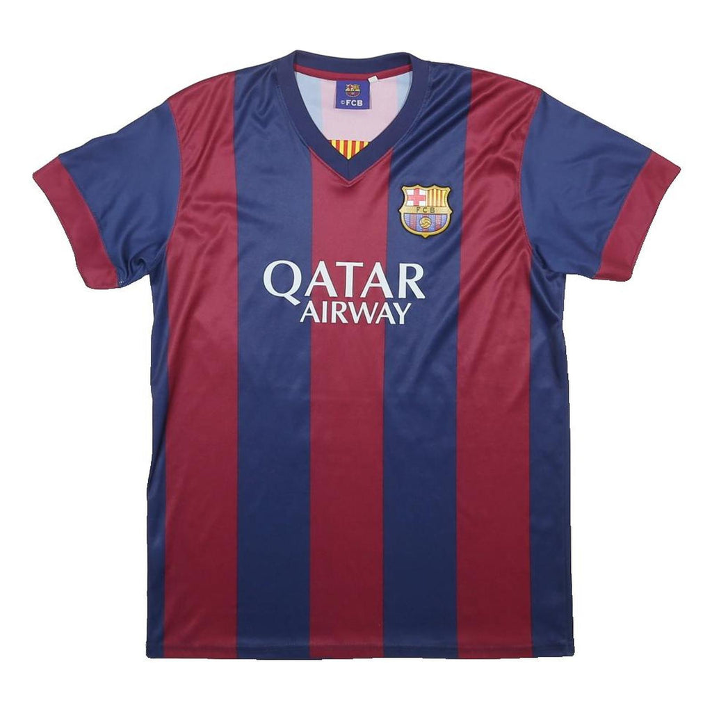 FCB Mens Blue & Maroon Neymar Jr Football Shirt S Short Sleeve V-Neck Unicef
