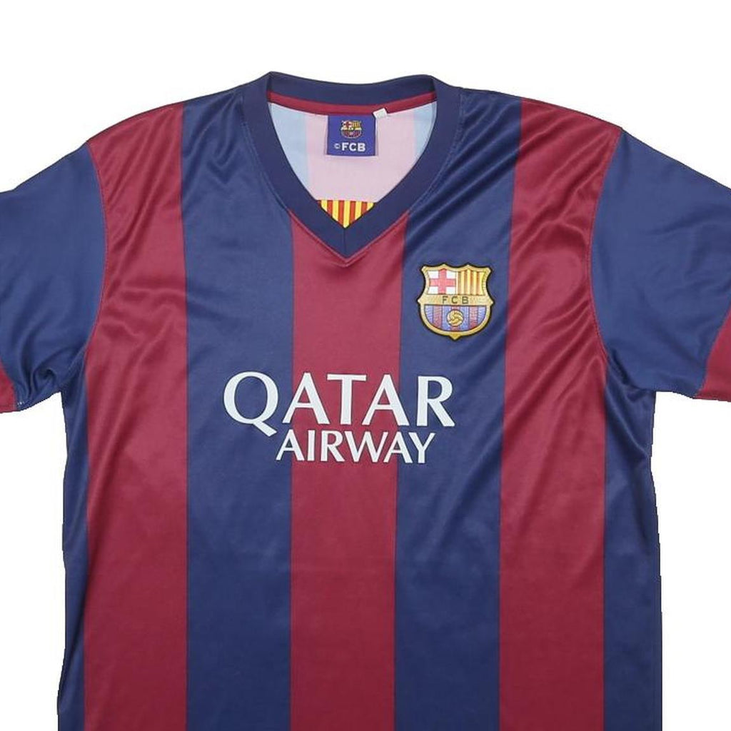 FCB Mens Blue & Maroon Neymar Jr Football Shirt S Short Sleeve V-Neck Unicef