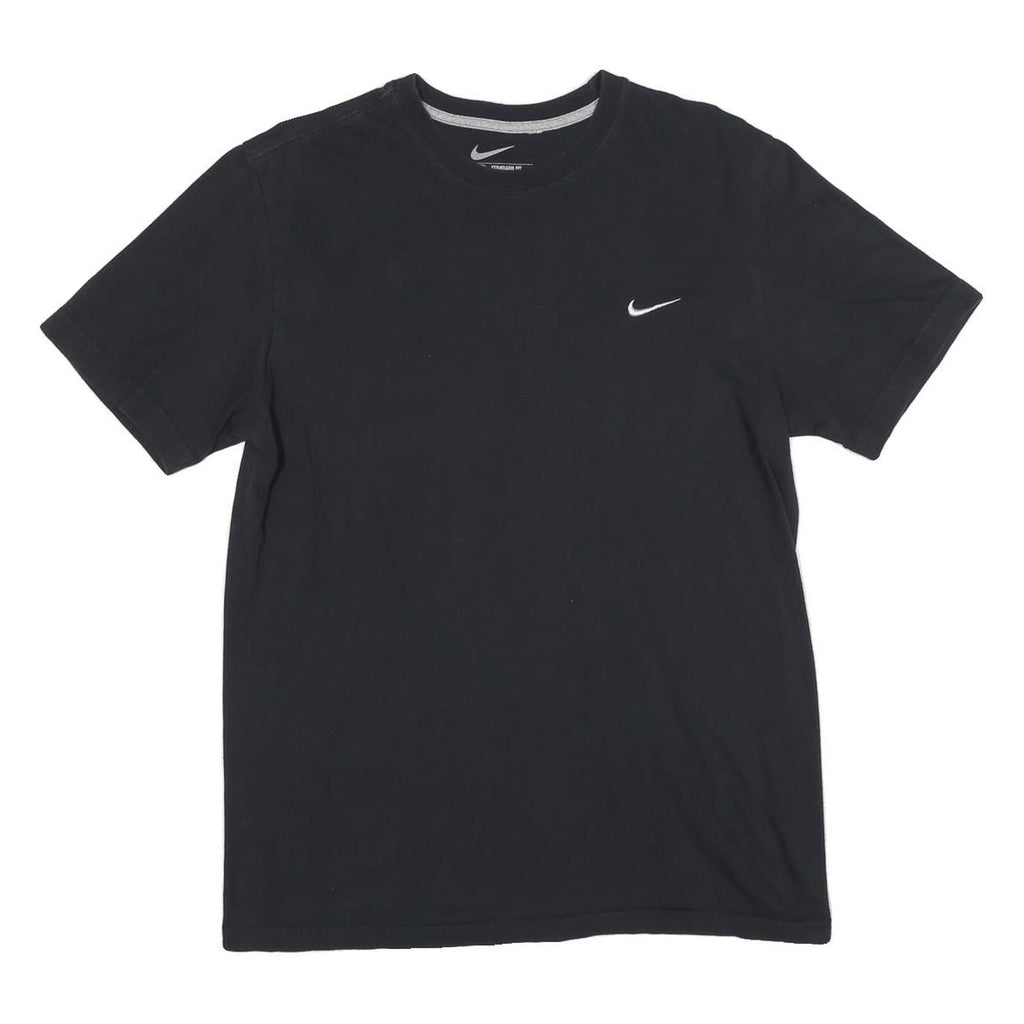 NIKE Mens Black Crew Neck Short Sleeve Classic Fit L Cotton Blend T-Shirt