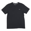 NIKE Mens Black Crew Neck Short Sleeve Classic Fit L Cotton Blend T-Shirt