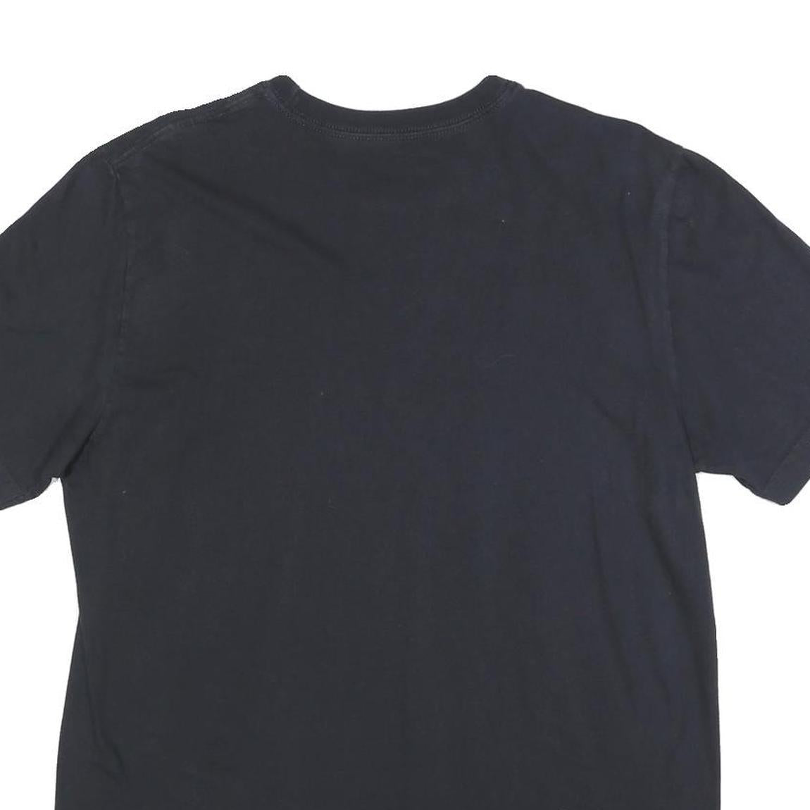 NIKE Mens Black Crew Neck Short Sleeve Classic Fit L Cotton Blend T-Shirt