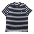 ORIGINAL PENGUIN Mens Navy Blue & White Stripe Classic T-Shirt L Short Sleeve