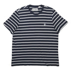 ORIGINAL PENGUIN Mens Navy Blue & White Stripe Classic T-Shirt L Short Sleeve