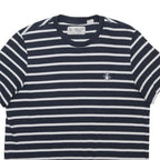 ORIGINAL PENGUIN Mens Navy Blue & White Stripe Classic T-Shirt L Short Sleeve
