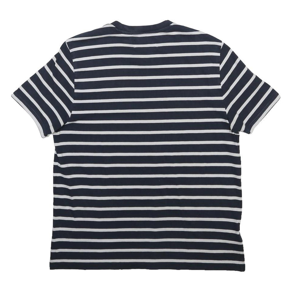 ORIGINAL PENGUIN Mens Navy Blue & White Stripe Classic T-Shirt L Short Sleeve