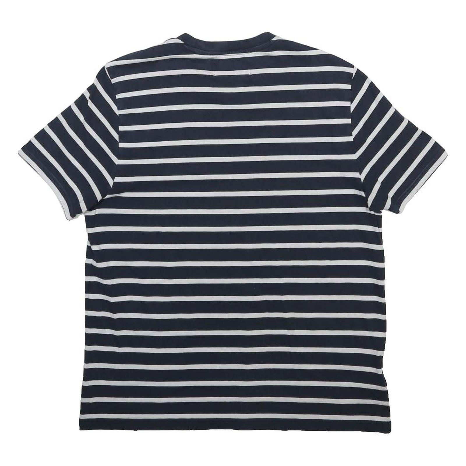 ORIGINAL PENGUIN Mens Navy Blue & White Stripe Classic T-Shirt L Short Sleeve