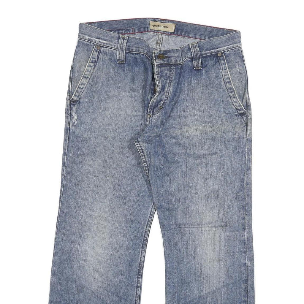 SPORTWEAR Mens Jeans Blue Classic Relaxed Cotton Blend Button W34 L28 Casual