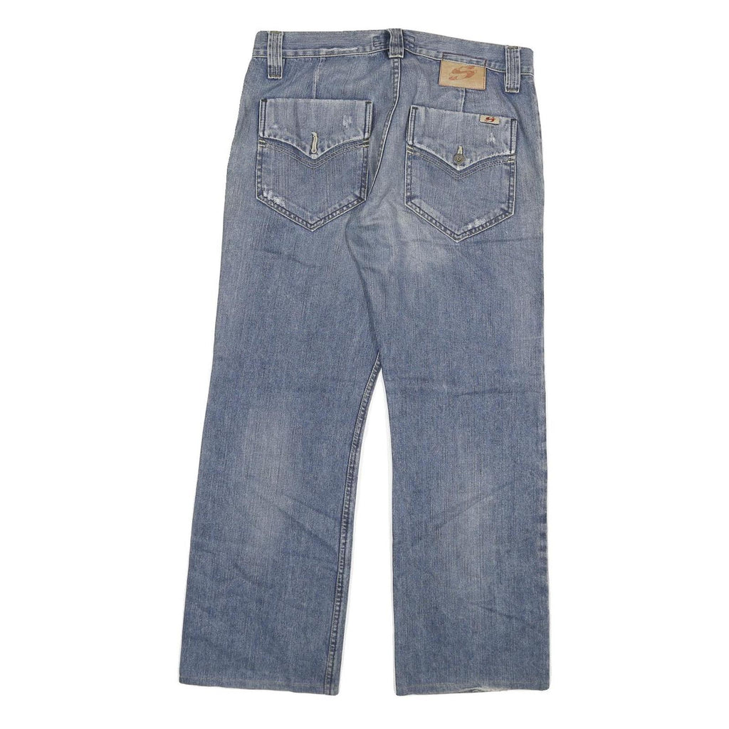 SPORTWEAR Mens Jeans Blue Classic Relaxed Cotton Blend Button W34 L28 Casual