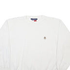 TOMMY HILFIGER Mens White Cotton Blend Crew Neck L Sweatshirt Classic Style