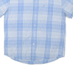 TOMMY HILFIGER Mens Blue & White Check Shirt XL Short Sleeve Casual Summer