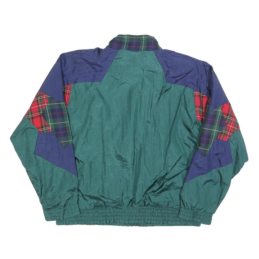 WESTBOUND Womens Green & Blue Tartan Colourblock Zip Jacket S Polyester Stylish