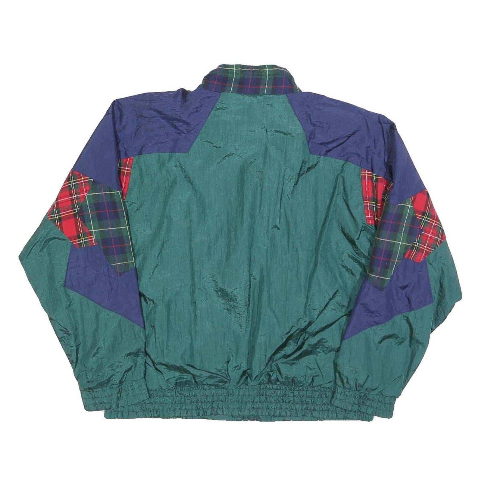 WESTBOUND Womens Green & Blue Tartan Colourblock Zip Jacket S Polyester Stylish