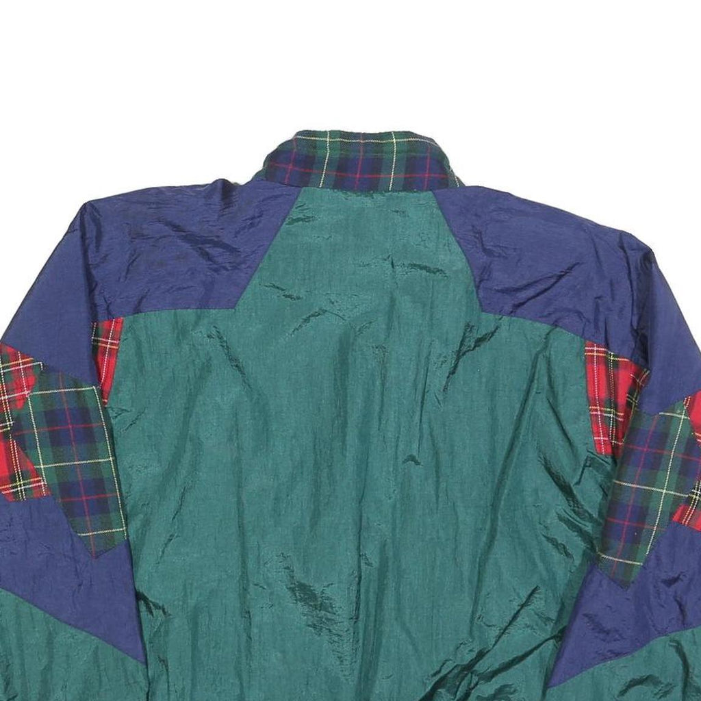 WESTBOUND Womens Green & Blue Tartan Colourblock Zip Jacket S Polyester Stylish