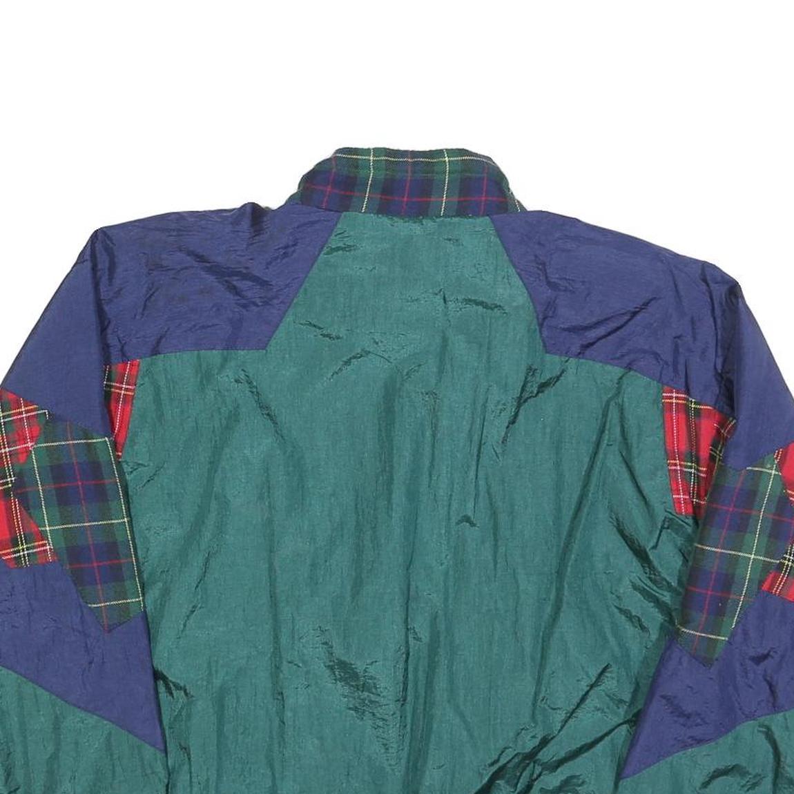 WESTBOUND Womens Green & Blue Tartan Colourblock Zip Jacket S Polyester Stylish