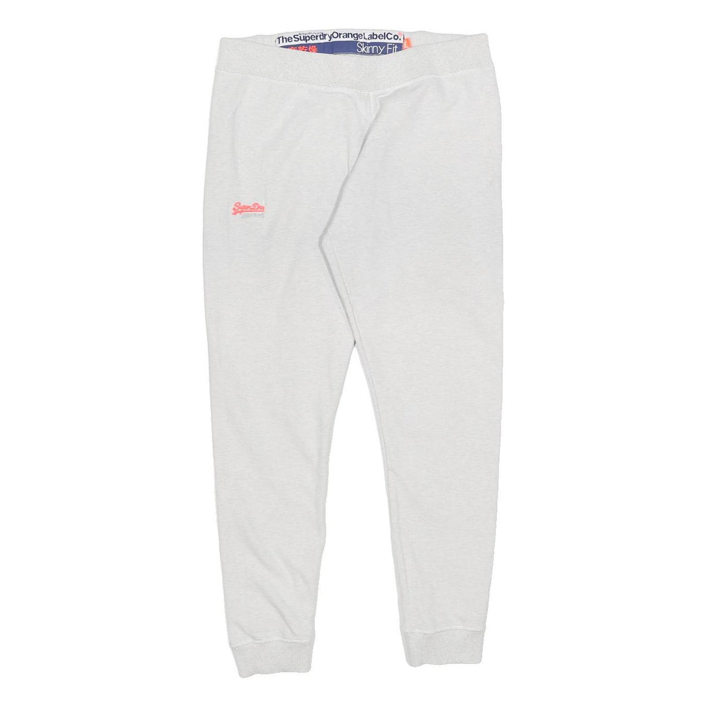 SUPERDRY Womens Joggers White L W28 L27 Skinny Fit Comfort Design