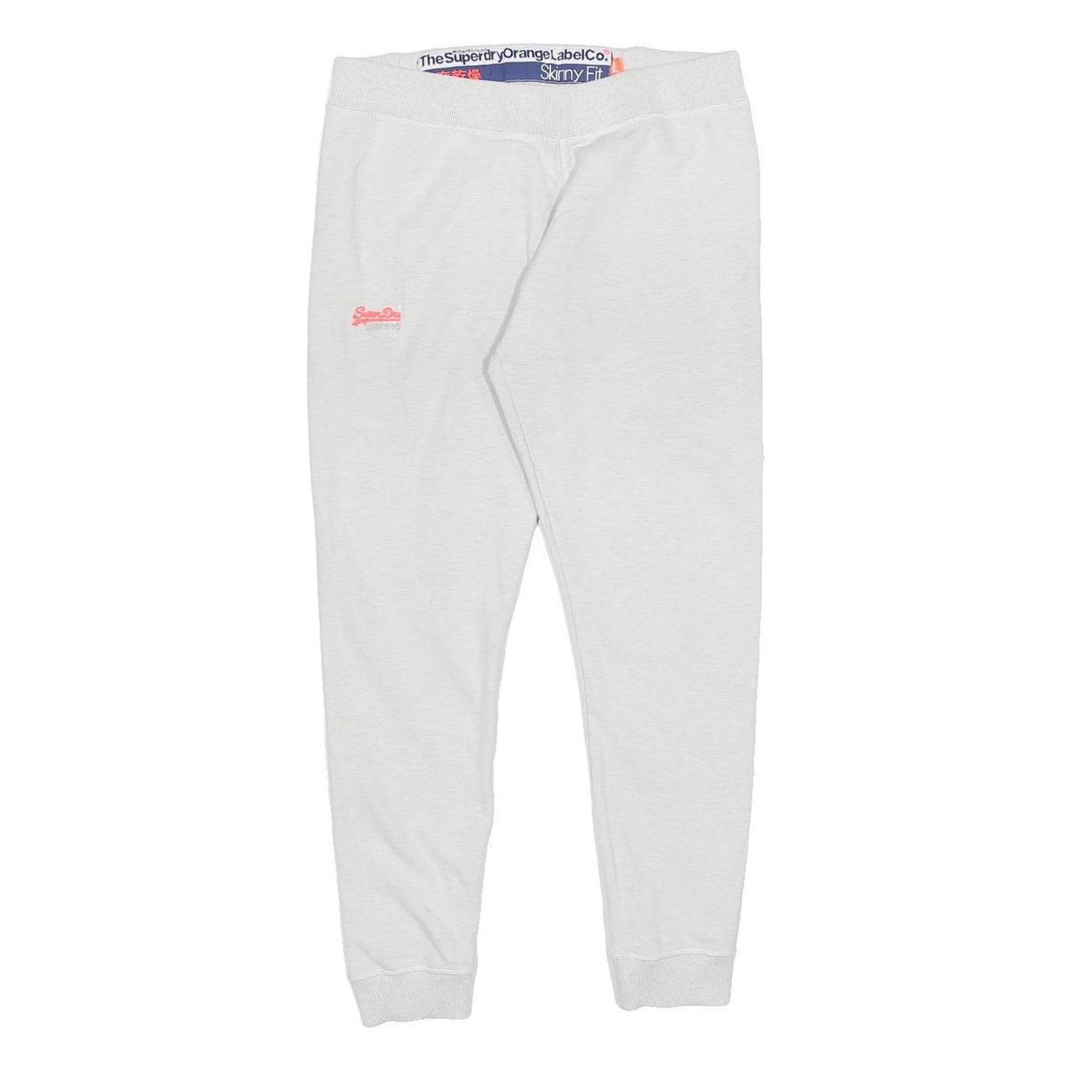 SUPERDRY Womens Joggers White L W28 L27 Skinny Fit Comfort Design