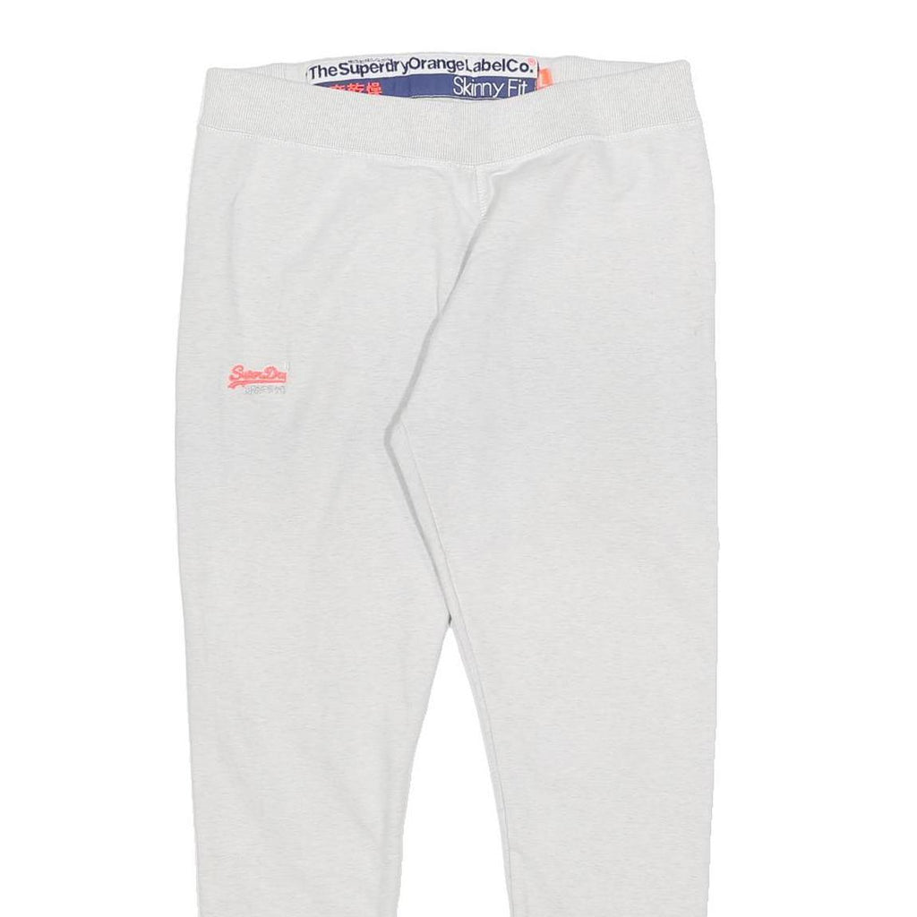 SUPERDRY Womens Joggers White L W28 L27 Skinny Fit Comfort Design