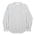 LEVI'S Mens Grey & White Striped Shirt M Cotton Blend Casual Button Down