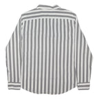 LEVI'S Mens Grey & White Striped Shirt M Cotton Blend Casual Button Down