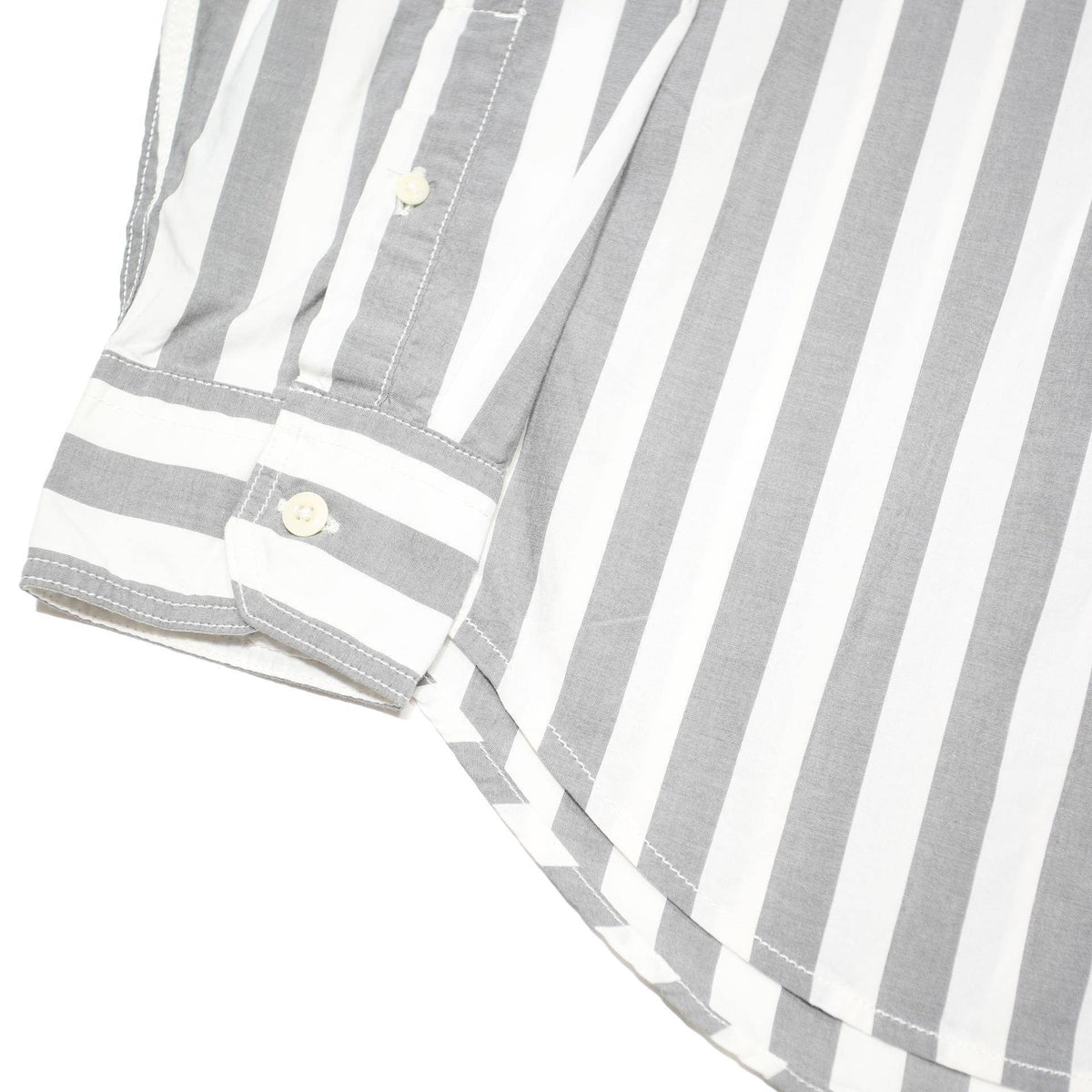 LEVI'S Mens Grey & White Striped Shirt M Cotton Blend Casual Button Down