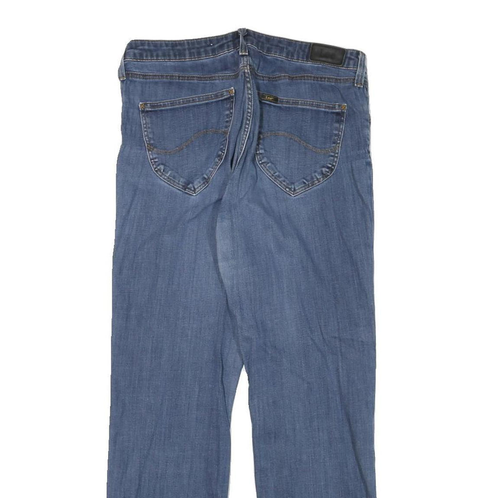 LEE Womens Blue Cotton Blend Regular Straight Jeans W30 L28 Classic Fit Zip