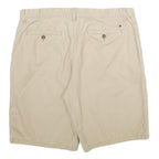 TOMMY HILFIGER Mens Beige Casual Shorts L W36 Classic Cotton Button Plain