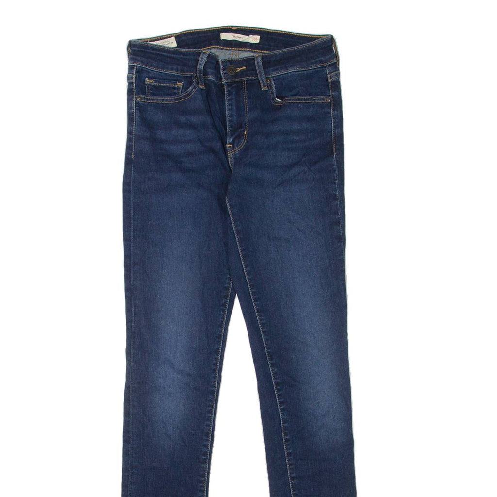 LEVI'S 711 BIG E Womens Jeans Blue Slim Skinny Stone Wash W26 L32