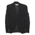 ZARA WOMAN Womens Black Wool Blend Blazer Jacket S Button Formal Tailored