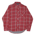 TOMMY HILFIGER Mens Red Plaid Shirt S Button Down Casual Cotton Blend