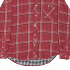TOMMY HILFIGER Mens Red Plaid Shirt S Button Down Casual Cotton Blend