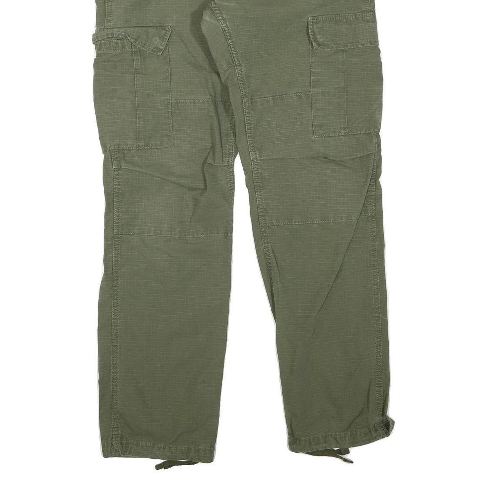 CARHARTT Womens Cotton Blend Olive Green Regular Cargo Trousers W36 L32 Utility