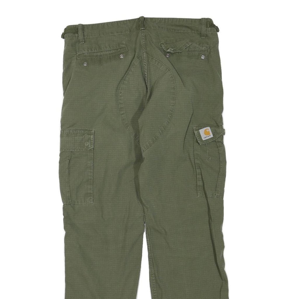CARHARTT Womens Cotton Blend Olive Green Regular Cargo Trousers W36 L32 Utility