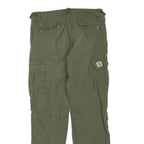 CARHARTT Womens Cotton Blend Olive Green Regular Cargo Trousers W36 L32 Utility