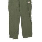 CARHARTT Womens Cotton Blend Olive Green Regular Cargo Trousers W36 L32 Utility