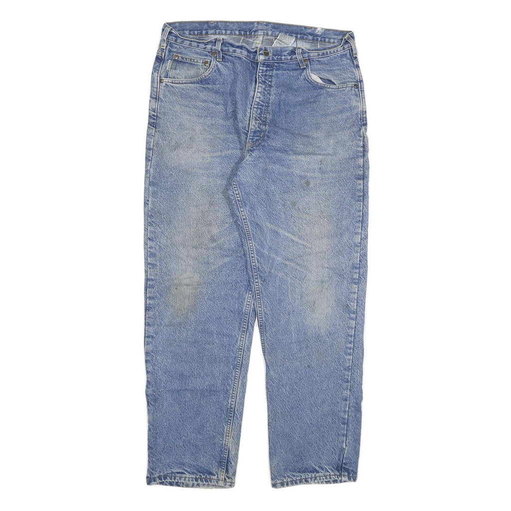 CARHARTT Mens Relaxed Blue Denim Light W36 L32 Zip Jeans Casual Workwear