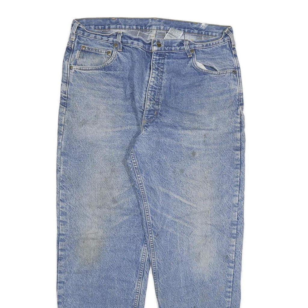 CARHARTT Mens Relaxed Blue Denim Light W36 L32 Zip Jeans Casual Workwear