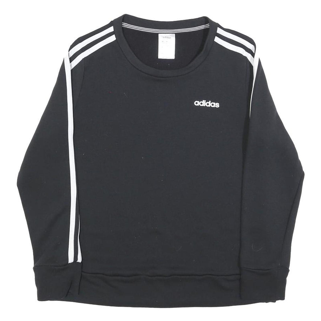 ADIDAS Womens Black Sweatshirt Crew Neck S Cotton Blend Sport Casual Pullover