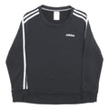 ADIDAS Womens Black Sweatshirt Crew Neck S Cotton Blend Sport Casual Pullover