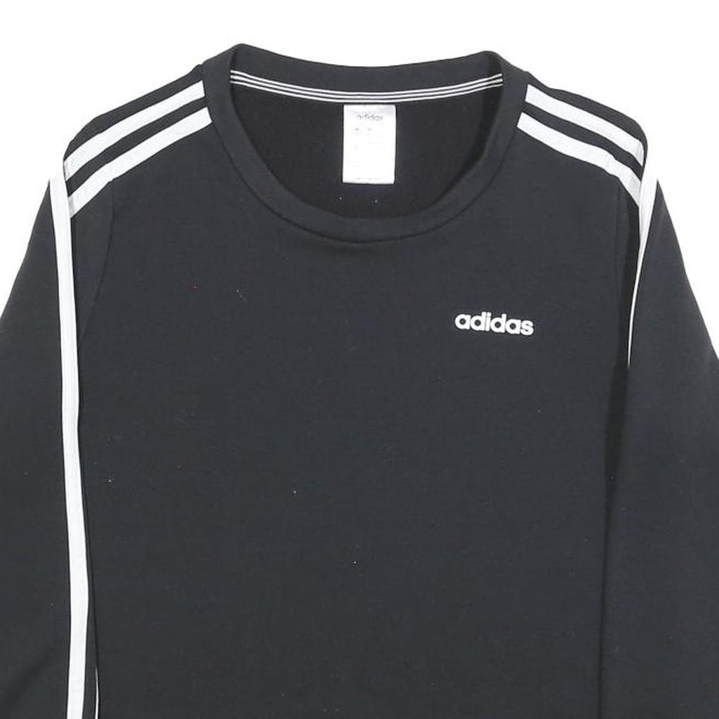 ADIDAS Womens Black Sweatshirt Crew Neck S Cotton Blend Sport Casual Pullover