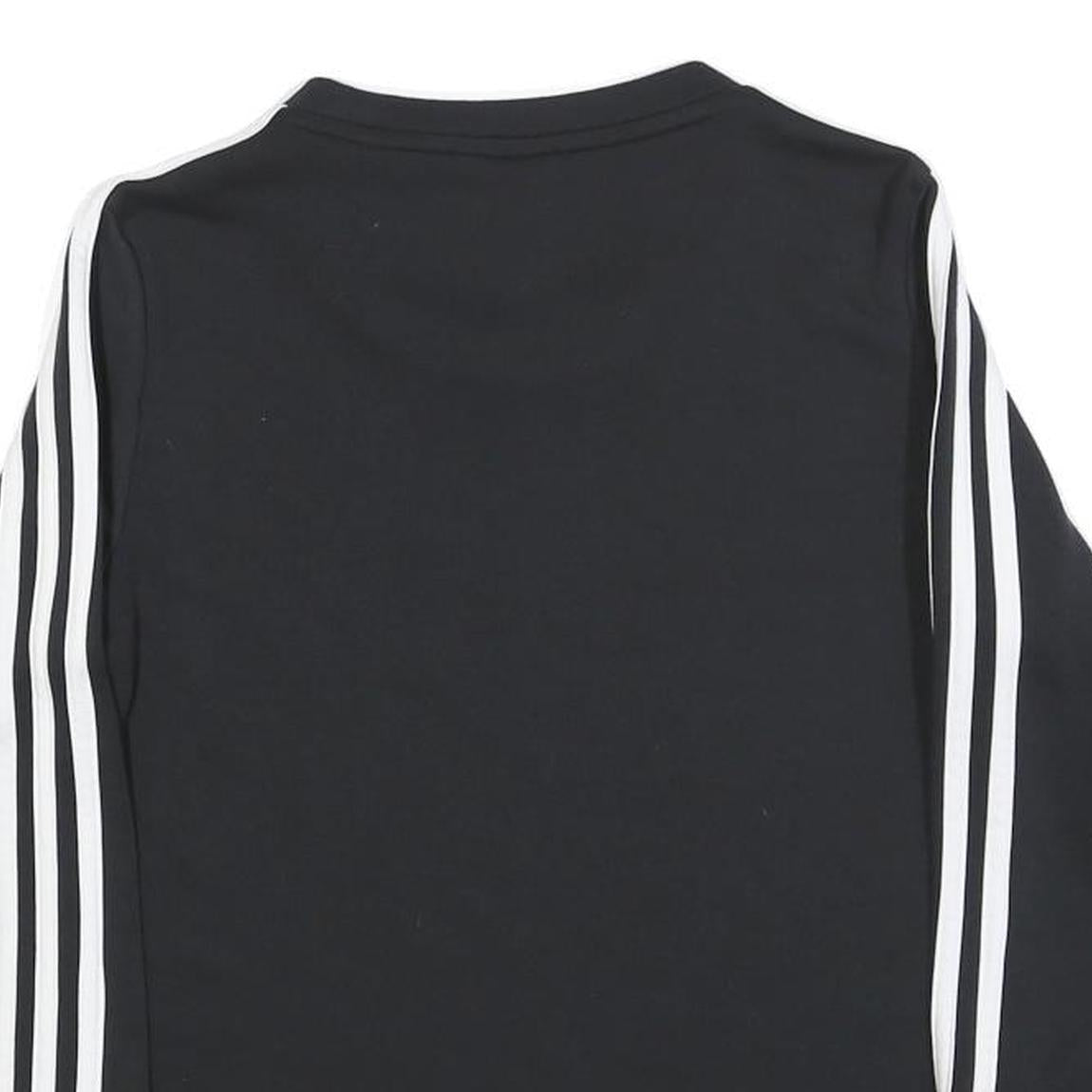 ADIDAS Womens Black Sweatshirt Crew Neck S Cotton Blend Sport Casual Pullover