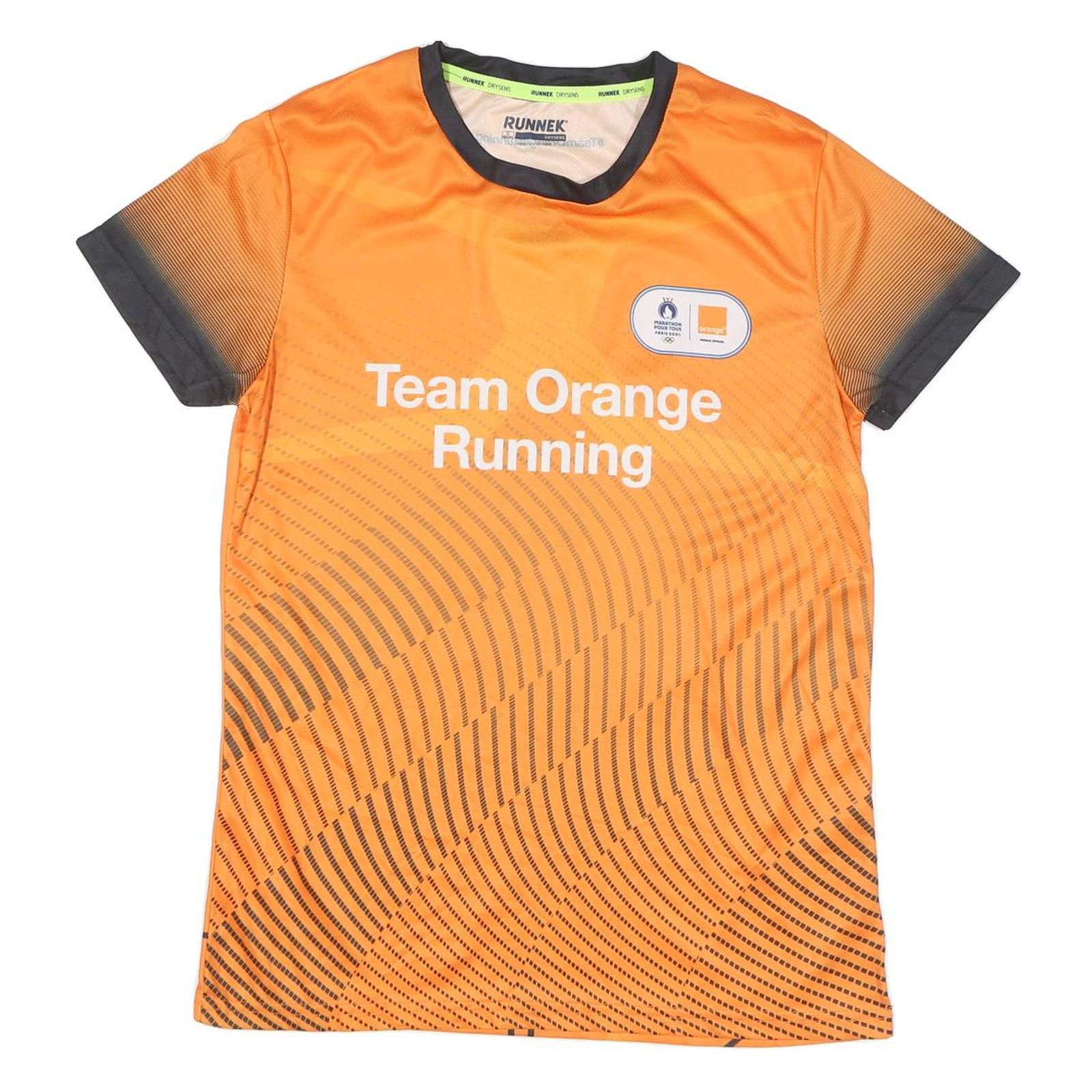 Womens Orange & Grey Team Orange Running Modern T-Shirt S Short Sleeve Crew Neck