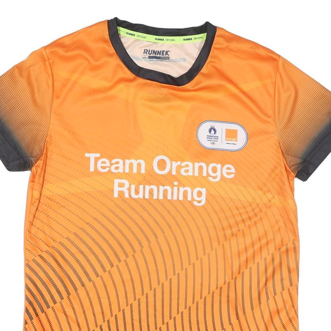 Womens Orange & Grey Team Orange Running Modern T-Shirt S Short Sleeve Crew Neck